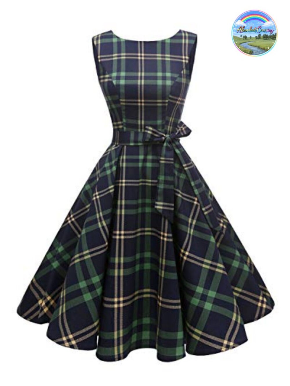 Sleeveless Boatneck A-Line Cocktail Dress Vintage 1950s